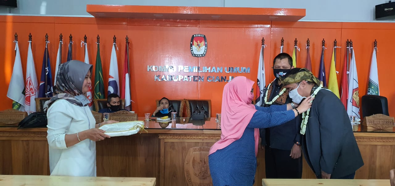 Penyambutan Sekretaris KPU Kabupaten Cianjur